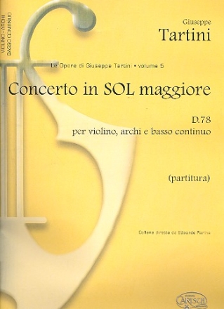 Concerto in Sol maggiore D78 per violino, archi e basso continuo Partitura