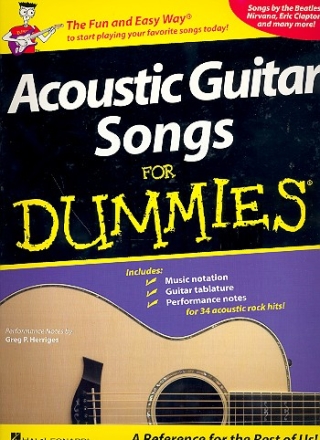 Acoustic Guitar Songs for Dummies Songbook guitar/tab