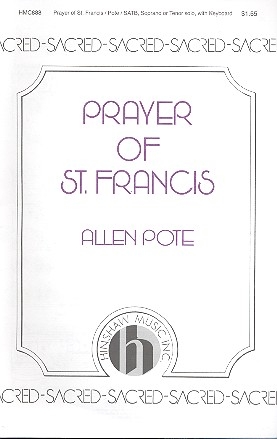 Prayer of St. Francis for soprano (tenor), mixed chorus and piano score