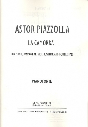 La Camorra no.1 for piano, bandoneon, violin guitar and double bass Stimmen