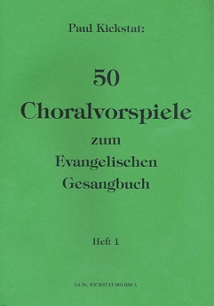 50 Choralvorspiele zum Evangelischen Gesangbuch Band 1 fr Orgel