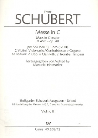 Messe C-Dur op.48 D452 fr Soli, Chor, Orchester und Orgel Violine 2