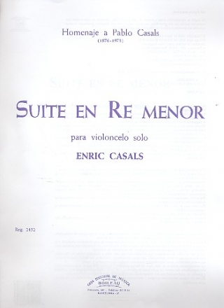 Suite en re minor para violoncelo