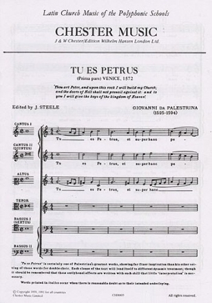 Tu es Petrus for mixed choir (SSATBB) a cappella score (la)