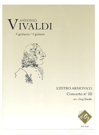 L'Estro Armonico - Concerto No.10 RV580 pour 4 guitares partition et parties