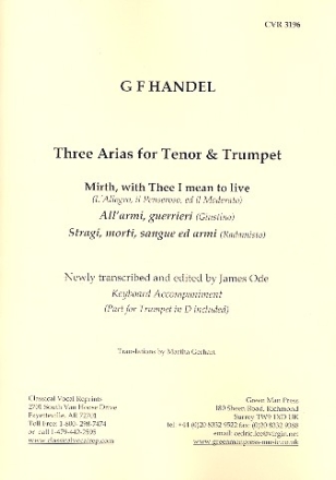 3 Arias for tenor, trumpet and instruments vocal score