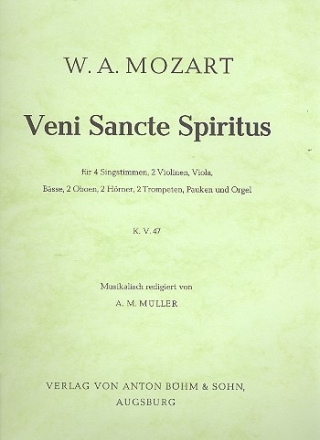 Veni Sancte Spiritus KV47  fr gem Chor und Orchester Partitur