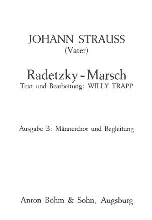 Radetzky-Marsch  fr Mnnerchor und Klavier Partitur