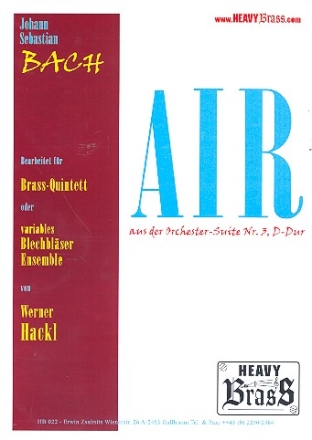 Air aus der Orchestersuite D-Dur Nr.3 fr 1-2 Trompeten, Horn, Posaune und Tuba Partitur und Stimmen