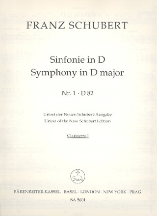 Sinfonie D-Dur Nr.1 D82 fr Orchester Harmonie