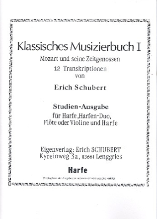 Klassisches Musizierbuch Band 1 fr 1-2 Harfen und Flte (Violine) Stimmen