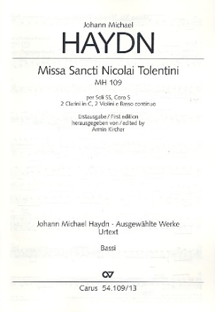 Missa Sancti Nicolai Tolentini MH109 fr Soli, Frauenchor und Instrumente Violoncello/Kontrabass