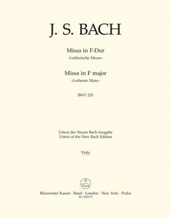 Missa F-Dur BWV233 fr Soli, gem Chor und Orchester Viola