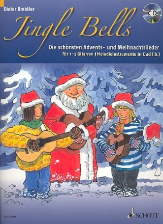 Jingle Bells (+CD) fr 1-3 Gitarren (Melodieinstrumente in C ad lib) Spielpartitur