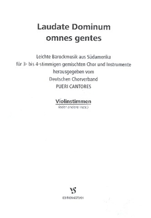 Laudate dominum omnes gentes fr gem Chor und Instrumente Violinstimme