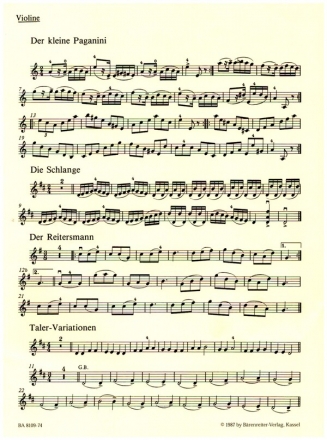 Der kleine Paganini  fr Violine und Klavier Violine 1