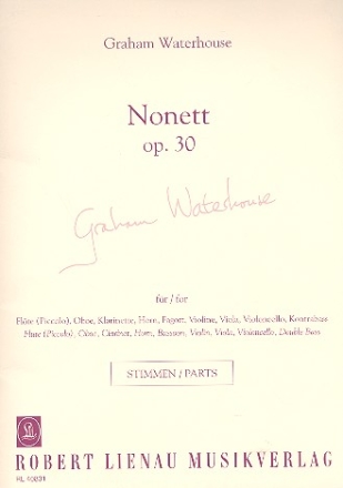 Nonett op.30 fr Flte, Oboe, Klarinette Horn, Fagott, Violine, Viola, Cello und Kb Stimmen