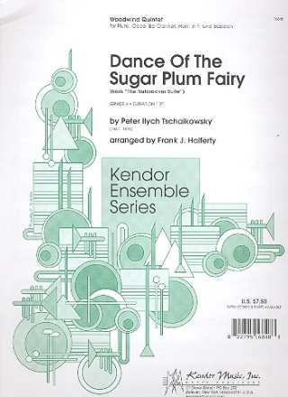 Dance of the Sugar Plum Fairy for flute, oboe, clarinet, horn in F and bassoon score and parts