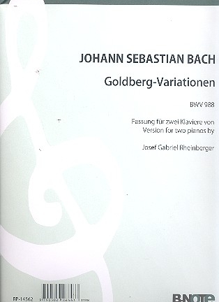 Goldbergvariationen BWV988 fr 2 Klaviere zu 4 Hnden Spielpartitur