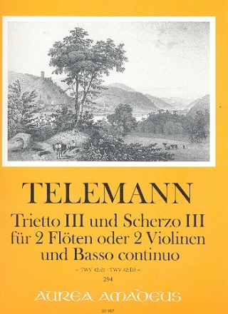 Trietto Nr.3 TWV42:d1  und  Scherzo Nr.3 TWV42:D3 fr 2 Flten (Violinen) und Bc Stimmen