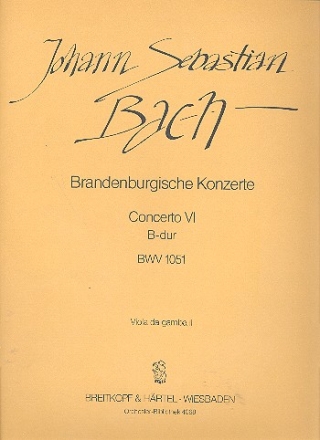 Brandenburgisches Konzert B-Dur Nr.6 BWV1051 fr Orchester Viola da gamba 2