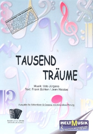 Tausend Trume: fr Akkordeon (mit Text und Akkorden)