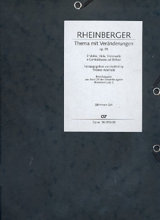 Thema mit Vernderungen op.93 fr 2 Violinen, Viola, Violoncello und Kontraba ad lib.,  Stimmensatz