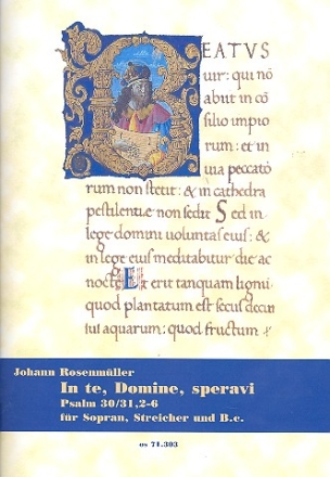 In te Domine speravi fr Sopran, Streicher und Bc Partitur