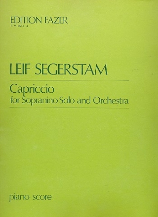 Capriccio fr Sopraninoblockflte und Orchester fr Sopraninoblockflte und Klavier