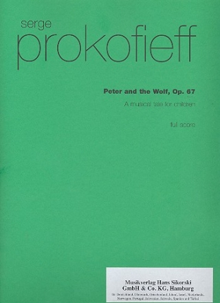 Peter and the Wolf op.67 for narrator and orchestra score (en/sp)