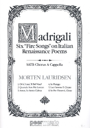 Madrigali for mixed chorus a cappella score (it)