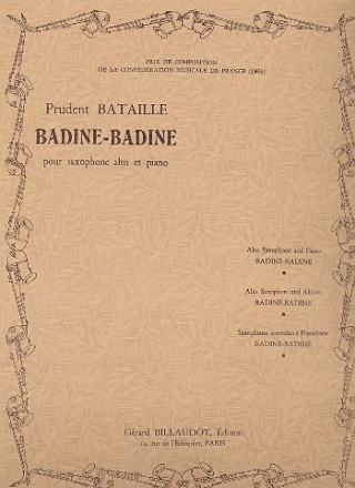 Badine-Badine pour saxophone alto et piano