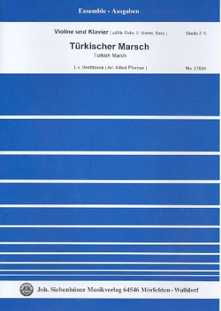 Trkischer Marsch fr Violine und Klavier (Violine 2, Violoncello, Kontrabass ad lib) Stimmen