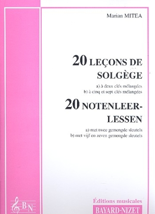 20 lecons de solfge versions  2, 5 et 7 cls mlanges