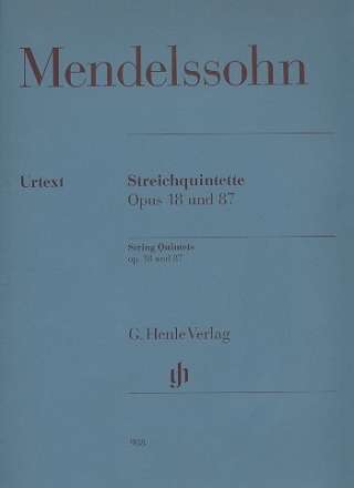 Streichquintette op.18 und op.87 fr 2 Violinen, 2 Violen und Violoncello Stimmen