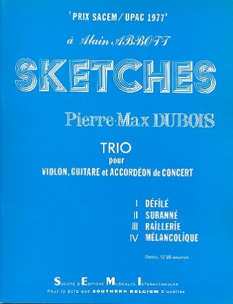 Sketches for violin, guitar and accordeon score