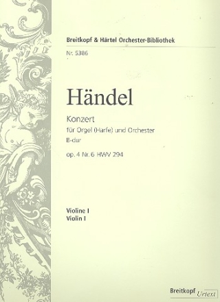 Konzert B-Dur op.4,6 HWV294 fr Orgel (Harfe) und Orchester Violine 1