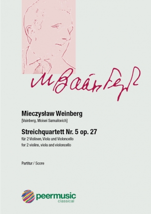 Streichquartett Nr.5 op.27 fr 2 Violinen, Viola und Violoncello Partitur