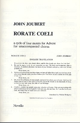 Rorate Coeli for mixed chorus a cappella score,  archive copy