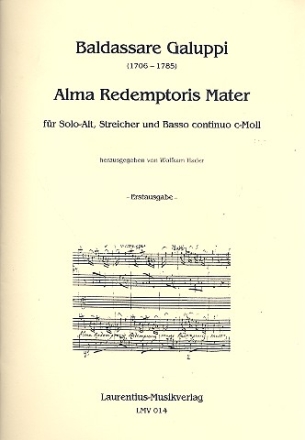 Alma redemptoris mater c-Moll fr Alt, Streicher und Bc Partitur