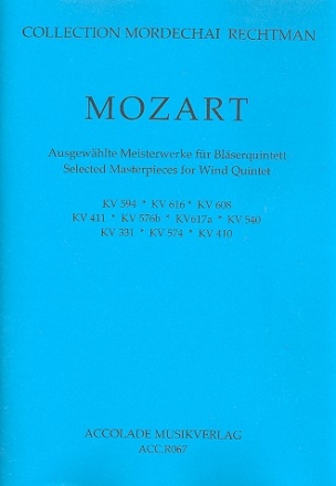 Ausgewhlte Meisterwerke fr Flte, Oboe, Klarinette, Horn und Fagott Partitur und Stimmen