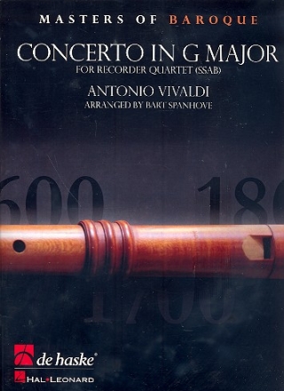 Concerto in G Major op.4,5 for 4 recorders (SSAB) score and parts