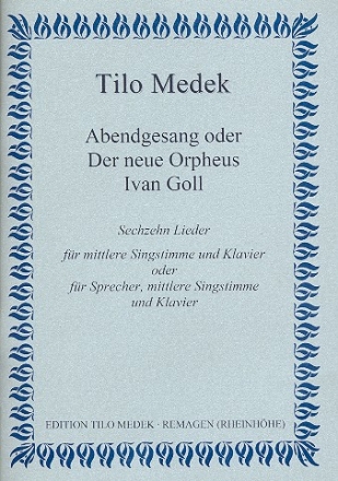 Abendgesang fr Sprecher, Gesang (mittel) und Klavier Partitur