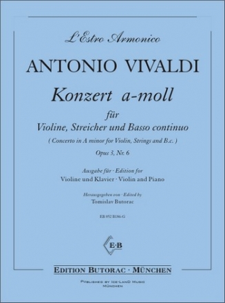 Konzert a-Moll op.3,6 fr Violine, Streicher und Bc fr Violine und Klavier