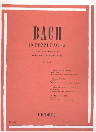 19 Pezzi facili dal libro di Anna Magdalena Bach per pianoforte