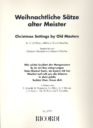 Weihnachtliche Stze alter Meister fr 4 Blockflten Partitur und Stimmen