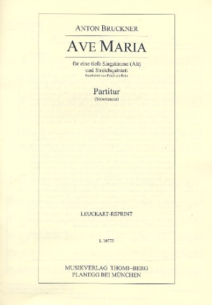 Ave Maria fr Gesang (tief) und Streichquintett Partitur, Reprint