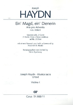 Ein' Magd ein' Dienerin Hob.XXIIId:1 fr Sopran und Instrumente Violine 1