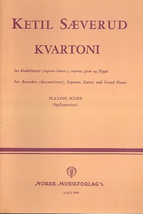 Kvartoni for 2 recorders (ST), soprano, guitar and piano score