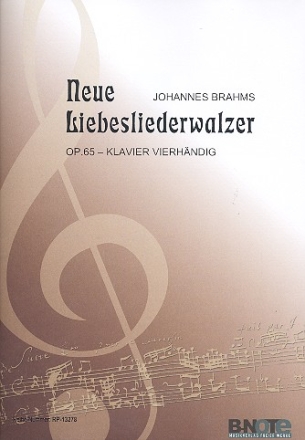 Neue Liebesliederwalzer op.65a fr Klavier zu 4 Hnden Spielpartitur